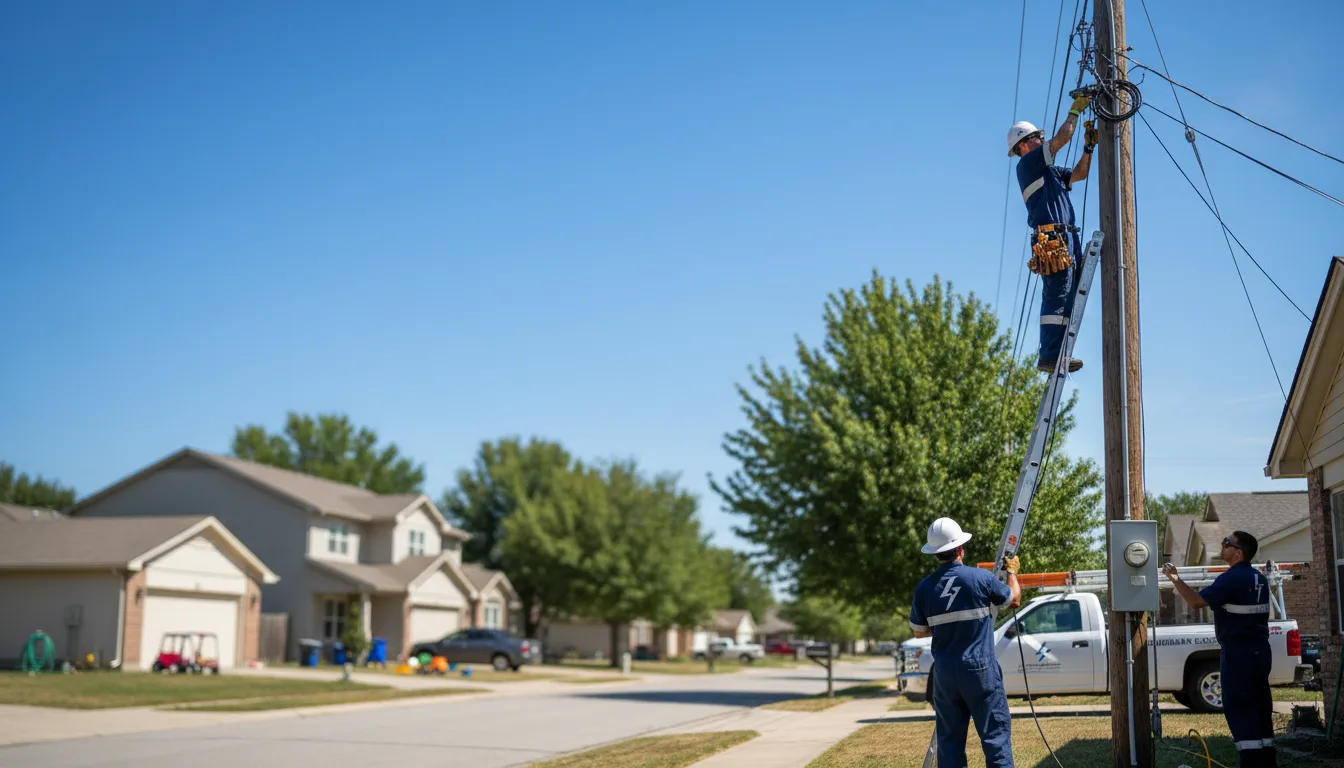 Residential electrician providing installation services in Fairfield, TX
